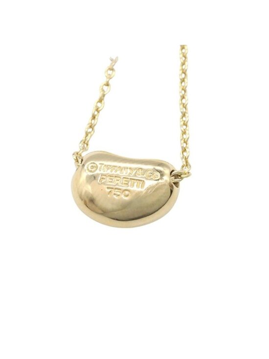 Elsa Peretti®:Bean® design Pendant in Yellow Gold, 9 mm  Tiffany & Co Necklace Bean 38 cm 18k